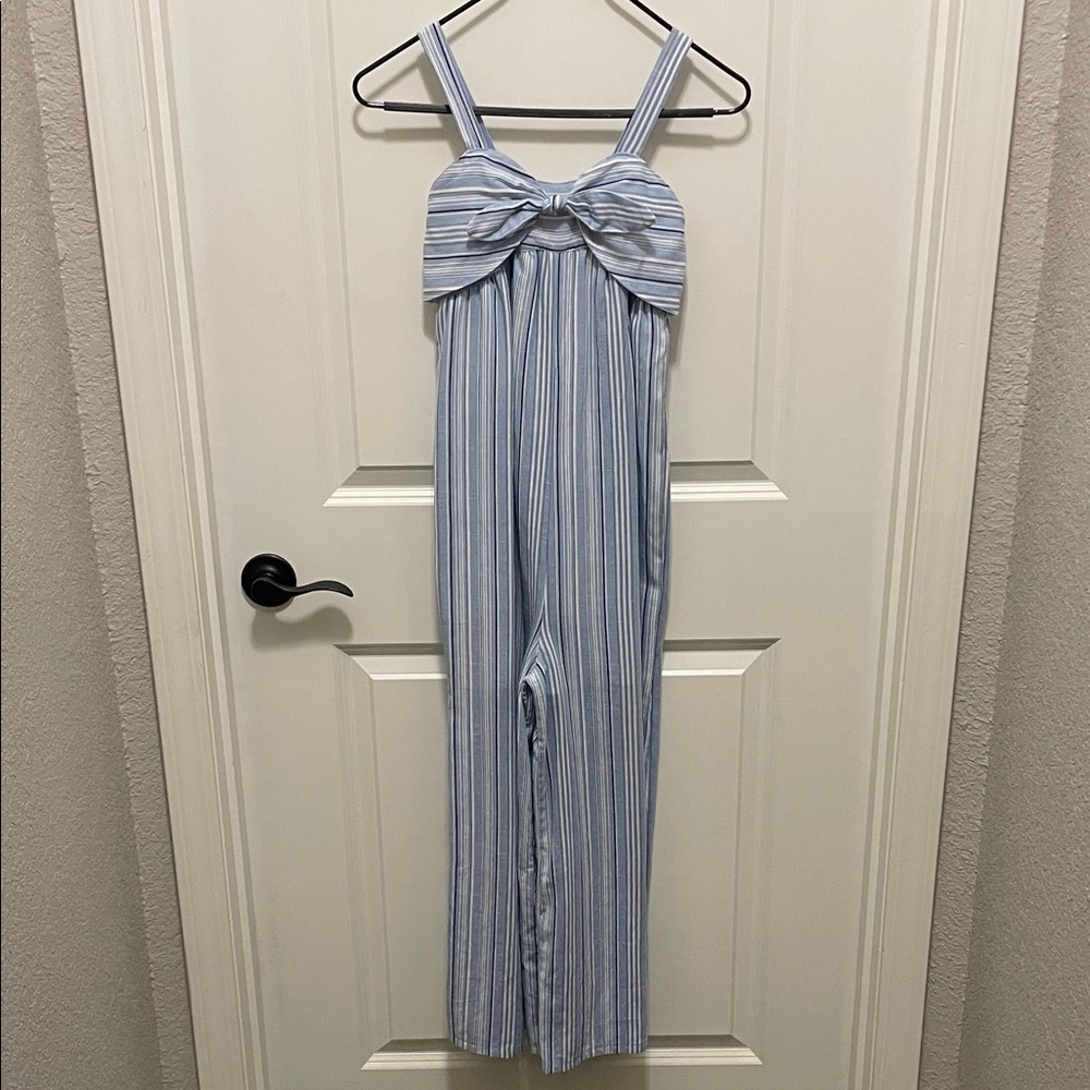 Blue and White Striped Jumpsuit Girls size 8
